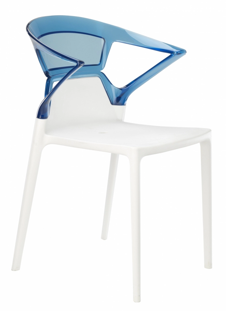 Крісло Litolan Papatya Ego-K Біле сидіння Прозоро-синій (DR002028)
