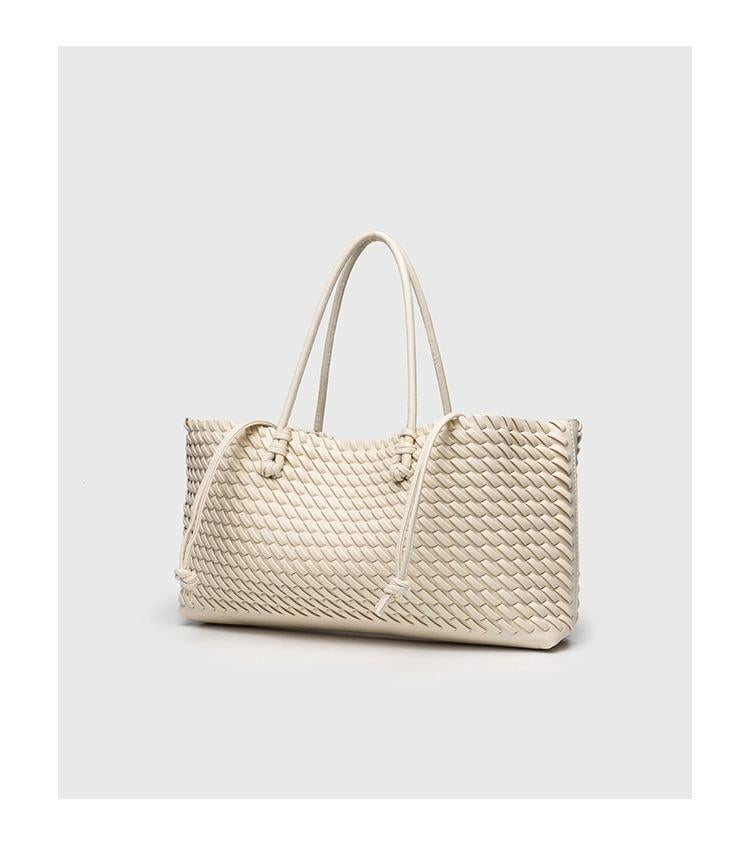 Сумка жіноча плетена Zara на плече 38х18х9 см Молочний