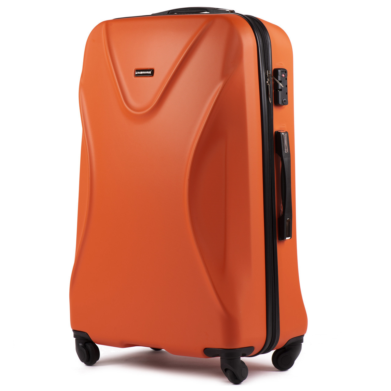 Чемодан пластиковый Wings 518 большой на 4 колесах 76х49х28 см 79 л Оранжевый