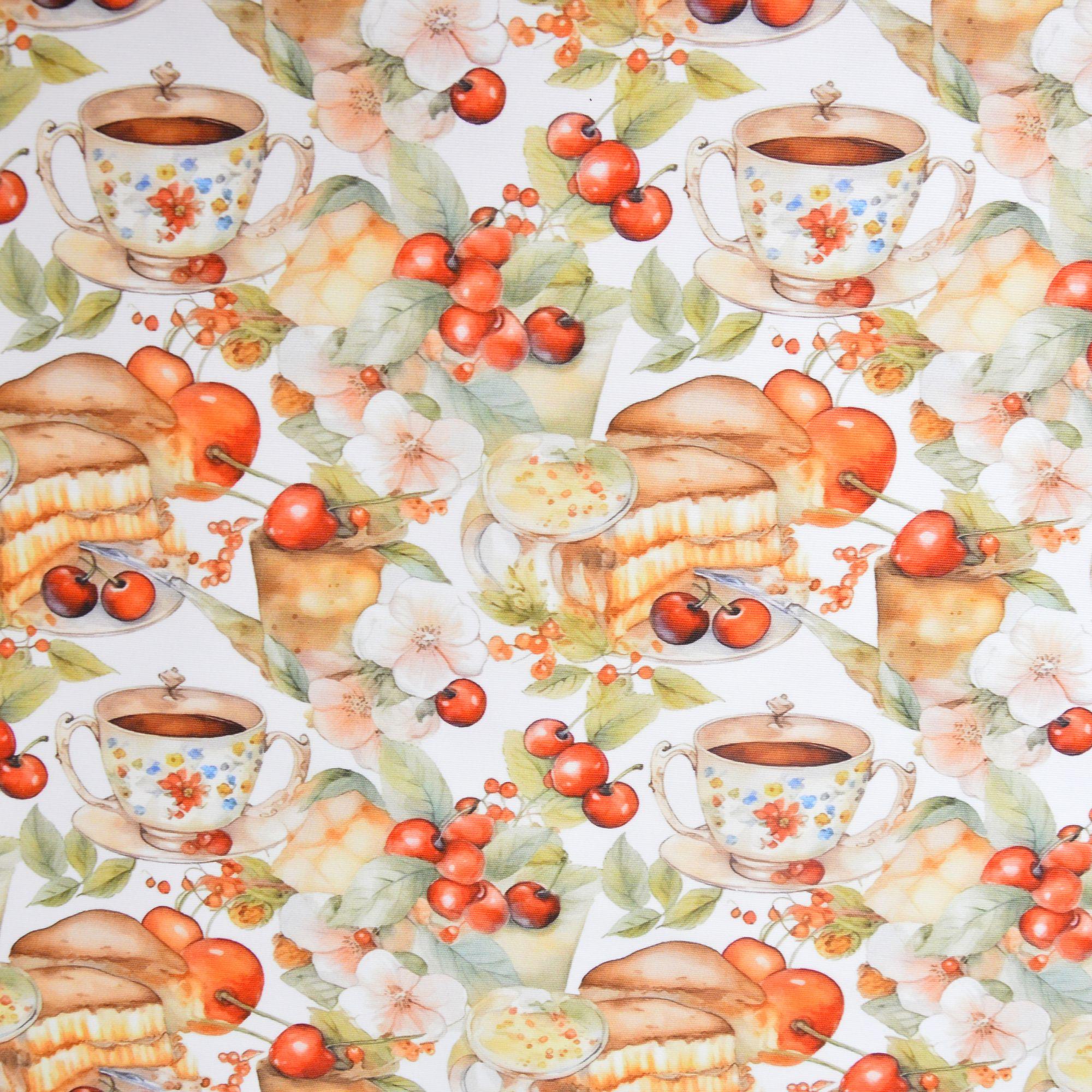 Ткань хлопок Панама Утренний сад 235 гр/м2 с защитой от пятен 180 см (27386)