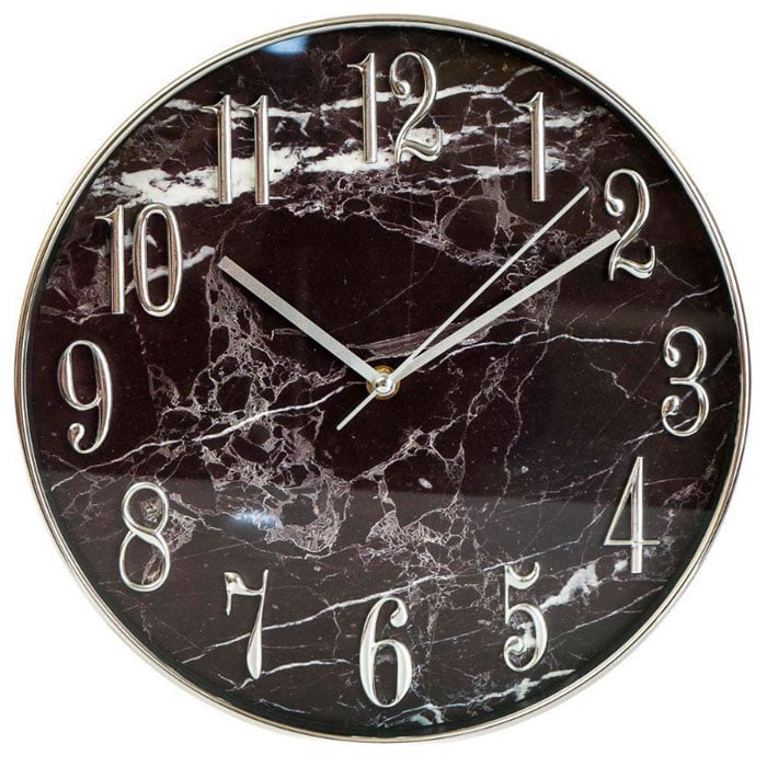 Часы настенные Veronese 12003-020 Мрамор 30 см Вlack