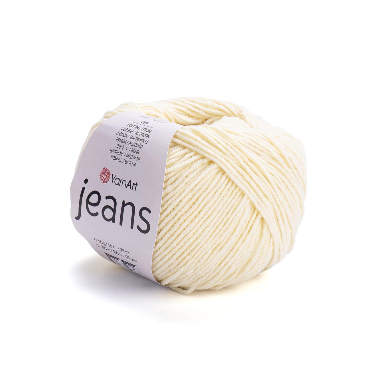 Пряжа для вязания YarnArt Jeans 50 г 160 м Ваниль №86 (2809370702)
