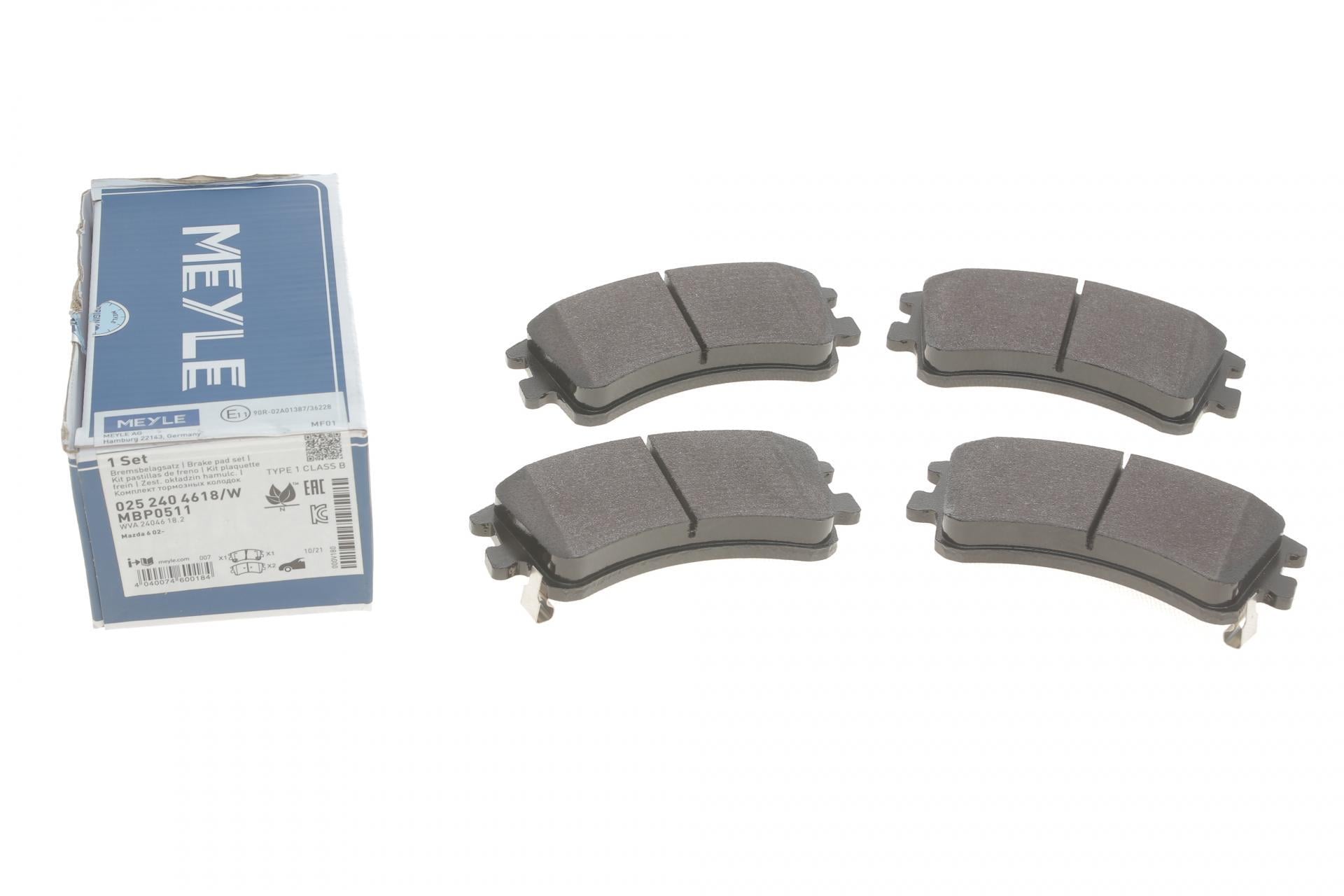 Колодки тормозные передние Meyle Mazda 6 02-07 (025 240 4618/W MEYLE)