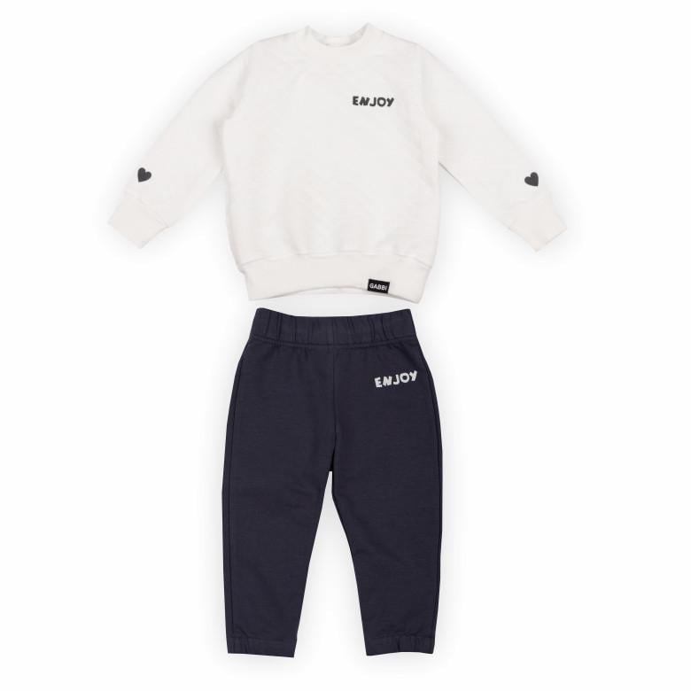 Костюм для девочки детский джемпер/штаны Gabbi KS-24-13 80 см Молочный/Серый (13907)