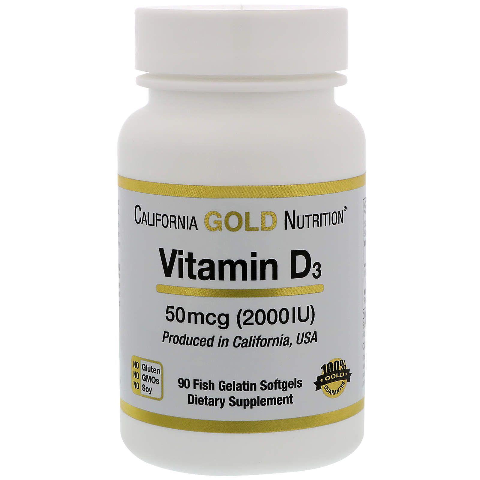 Витамин Vitamin D3 2000 IU 90 Fish Gelatin Softgels