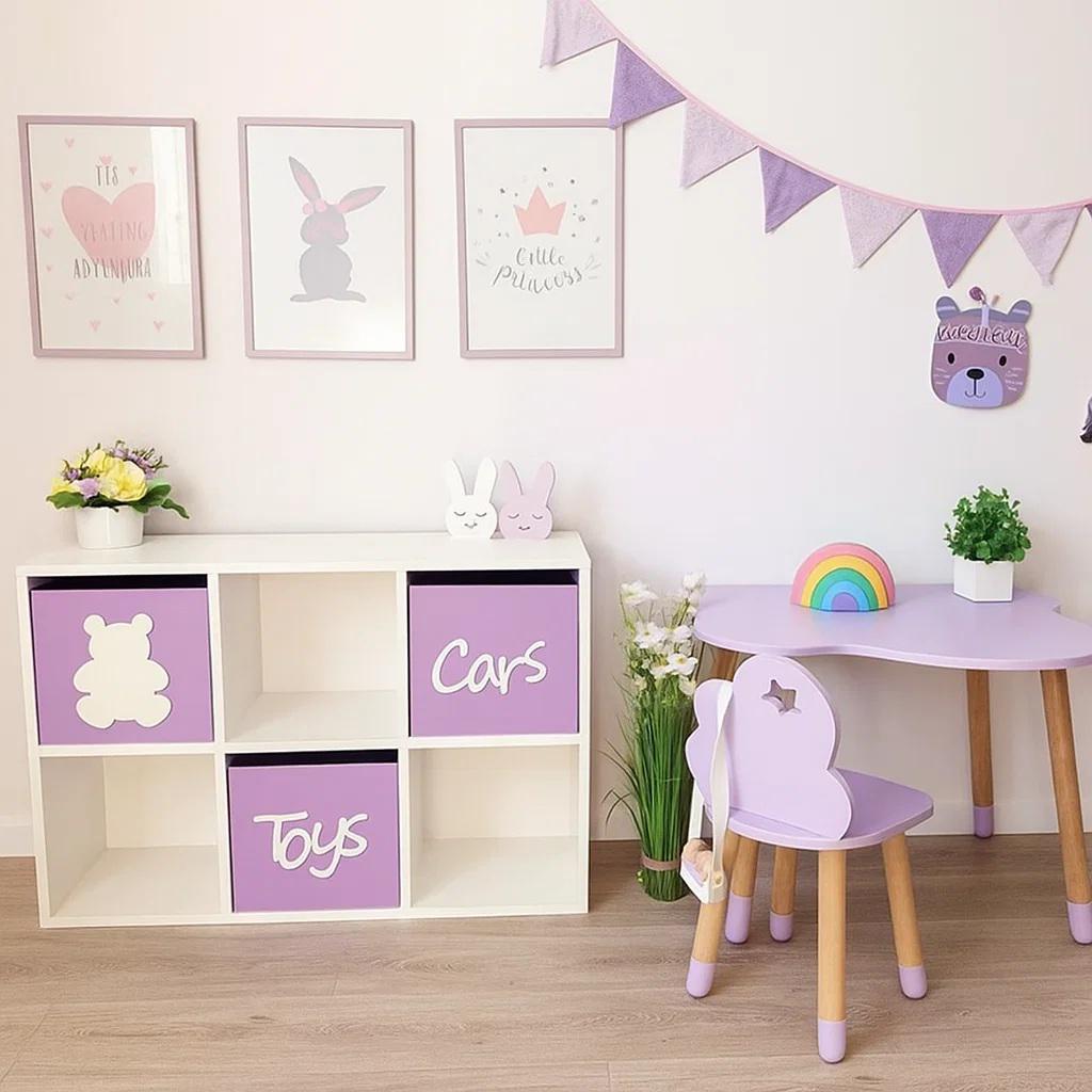 Стелаж для іграшок та книг на 6 осередків Gap ST6 White/Lav