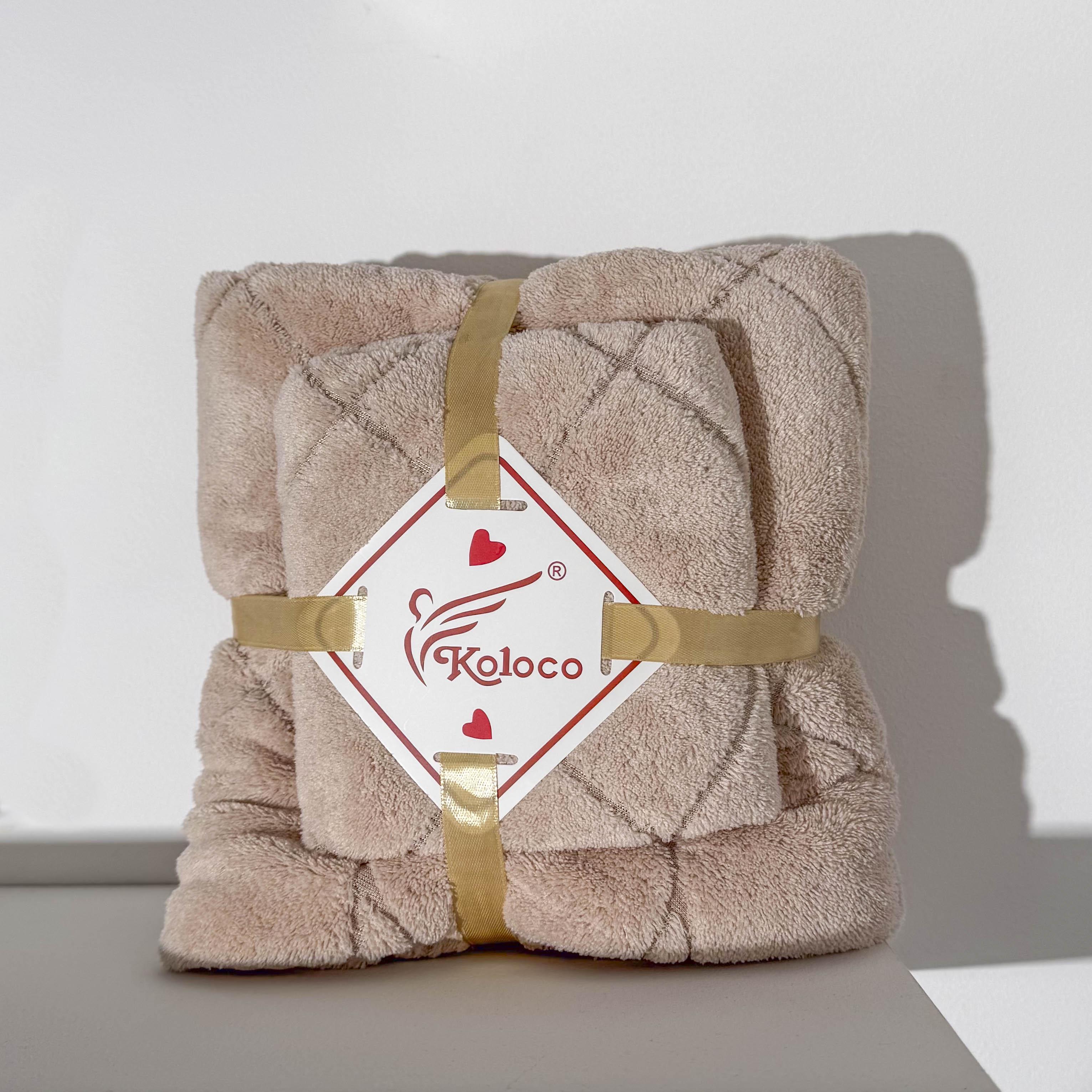 Набор полотенец в полоску 35х75 см 140х70 см Бежевый (88985)