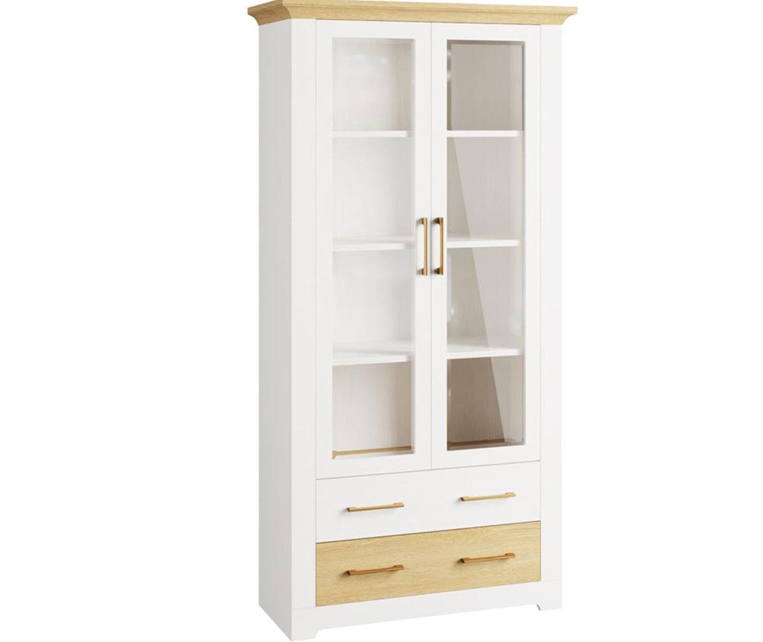 Витрина Світ Меблів Валерио 2Д2Ш 1040х450х2000 мм в гостиную ДСП Сосна водевиль/Дуб каменный