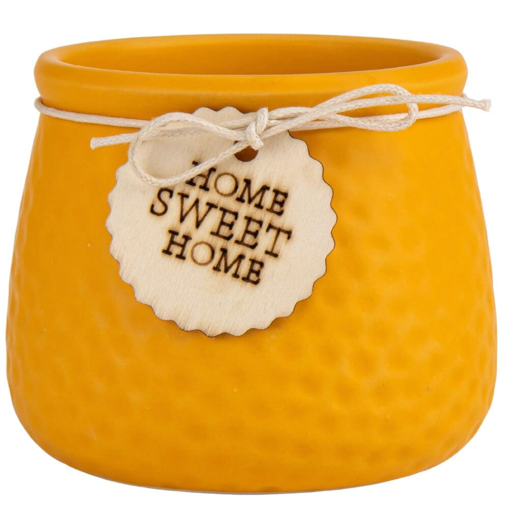 Набор кашпо керамических Elisey "Home Sweet home" 9 см 4 шт. Желтый (9053-009)