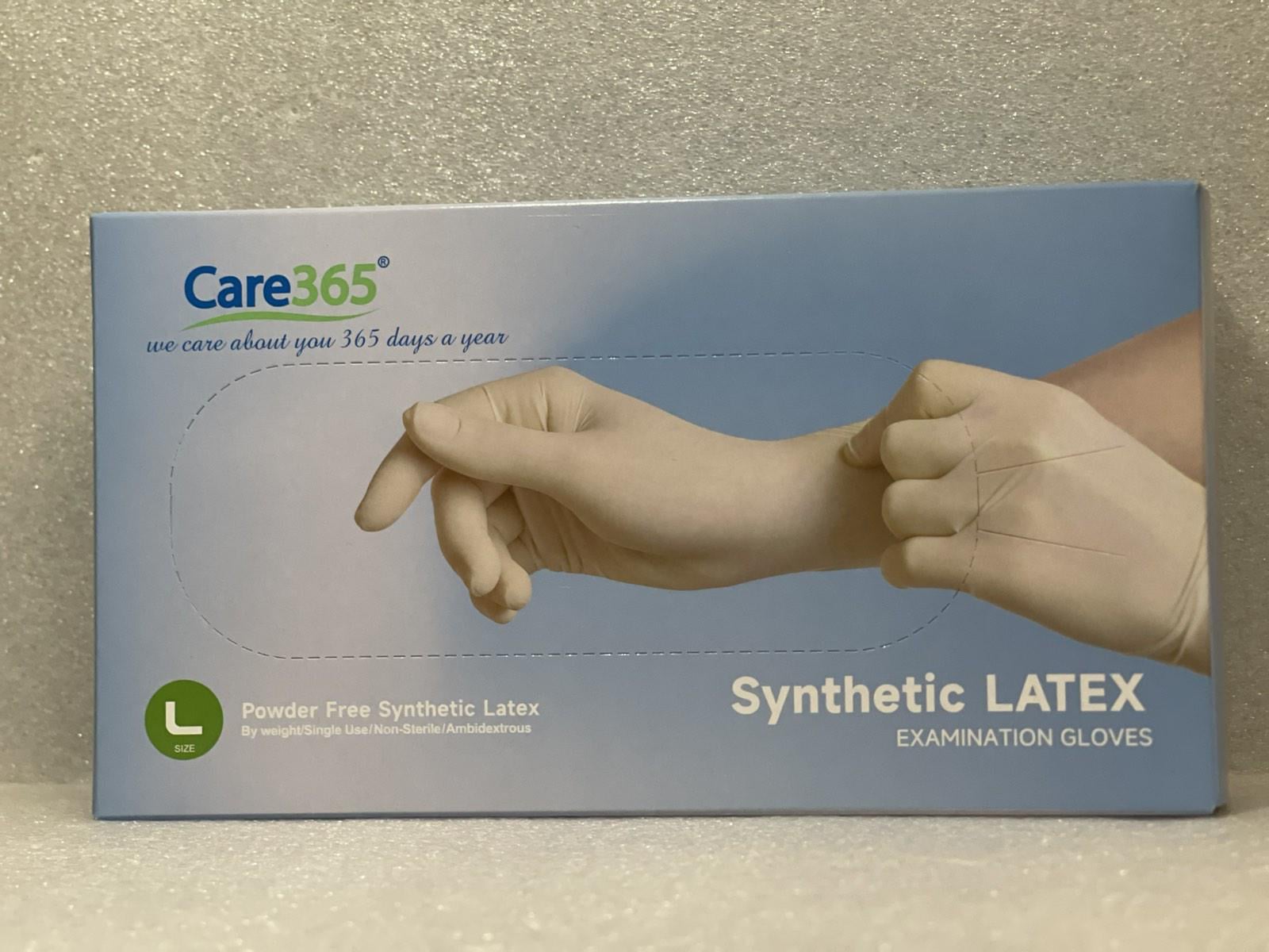 Перчатки обзорные Care365 синтетические латексные неопудренные текстурированные 100 шт. L (38002724)