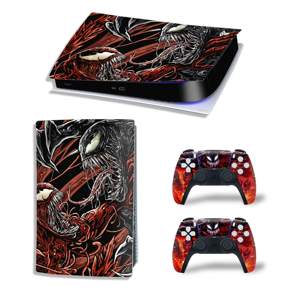 Вінілова наклейка для Sony PlayStation PS5 Venom Two 360 Red/Black graffiti - фото 1