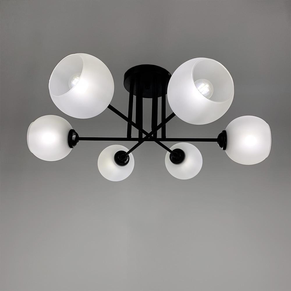 Люстра плафонна на 6 ламп Чорний (4222/6G) - фото 2