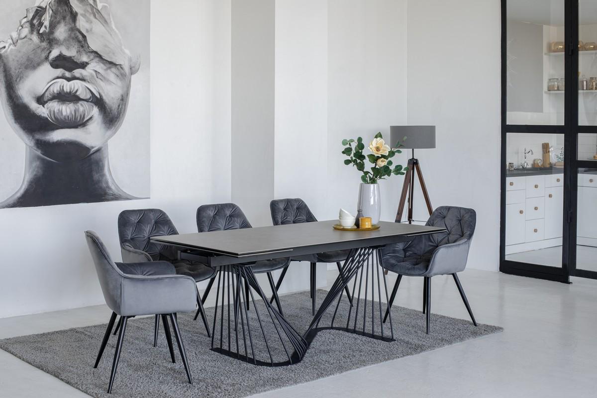 Стул обеденный Vetro Серый велюр/Черный (M-65) - фото 11 Стул обеденный Vetro Серый велюр/Черный (M-65) - фото 11