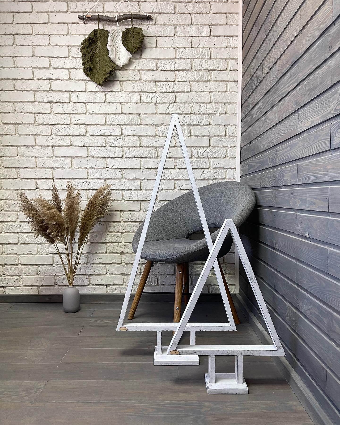 Елка деревянная эко 40х60 см Бело-серый - фото 2 Елка деревянная эко 40х60 см Бело-серый - фото 2