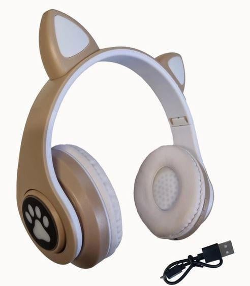 Наушники CAT с кошачьими ушками JST-B39M Bluetooth Хаки