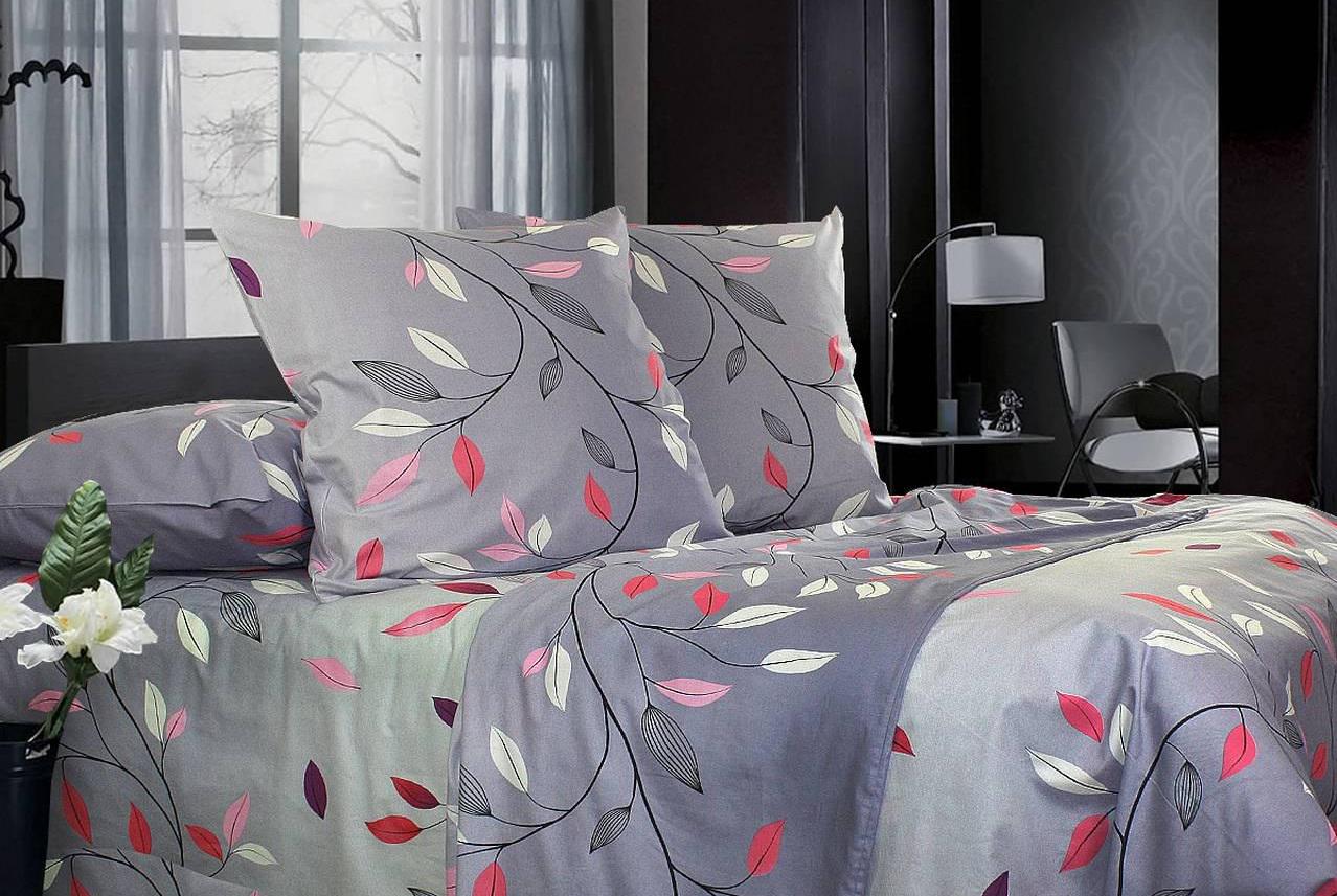 Комплект постельного белья двуспальный Еней-плюс Т0423 Серый/Красный/Белый