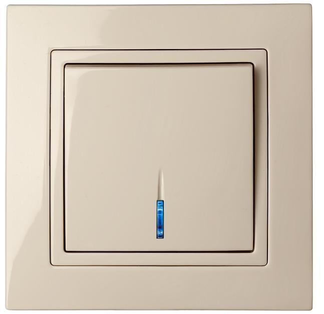 Выключатель одноклавишный с подсветкой MARSHEL ELEGANT VS10-199 Beige ( VS10-199 Beige)