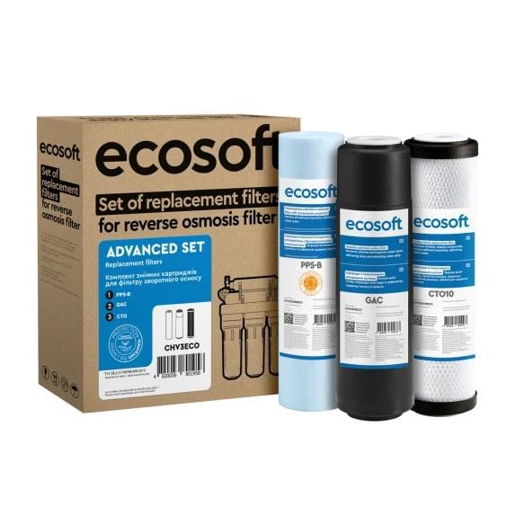 Комплект картриджей Ecosoft 1-2-3 для фильтров обратного осмоса (CHV3ECO)