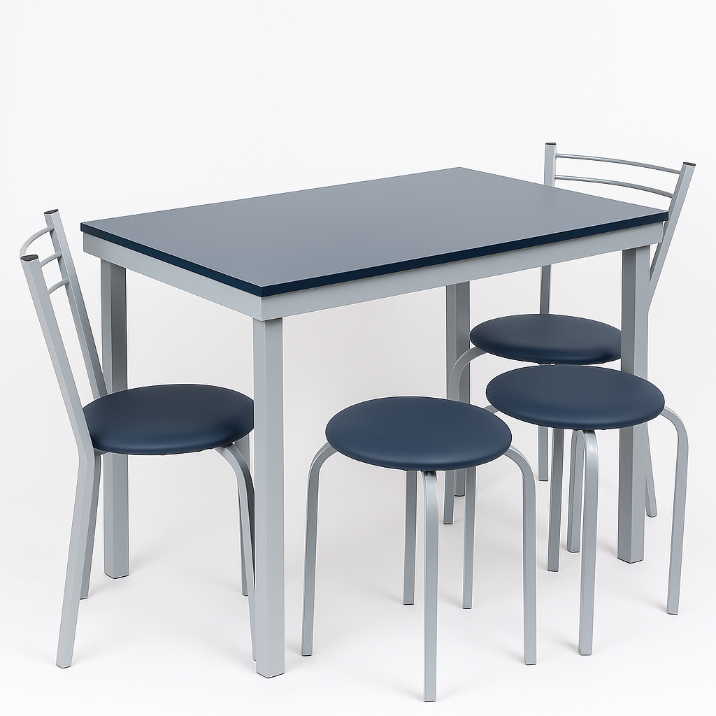 Комплект кухонний стіл/стільці 4 шт. 60х100х75 см Сірий (28374382)