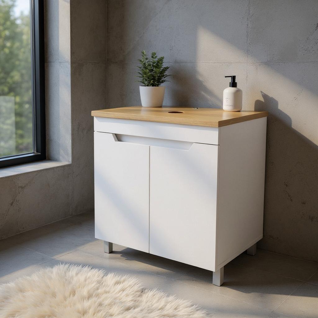 Тумба для ванної кімнати TheMix Кварта підлогова пластикова 70 см (2333)