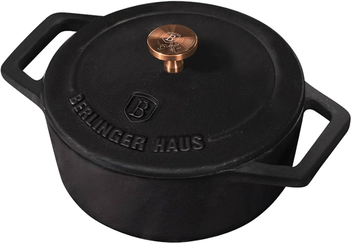 Кастрюля порционная чугунная Berlinger Haus Black Royal Collection 12 см 0,55 л (BH-6490)