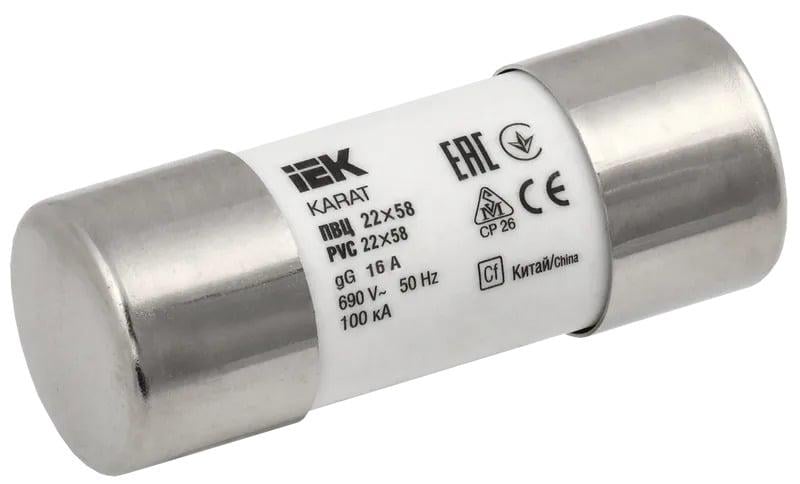 Предохранитель цилиндрический плавкий УЕК KARAT 16А gG 22х58 мм (MFL30-016)