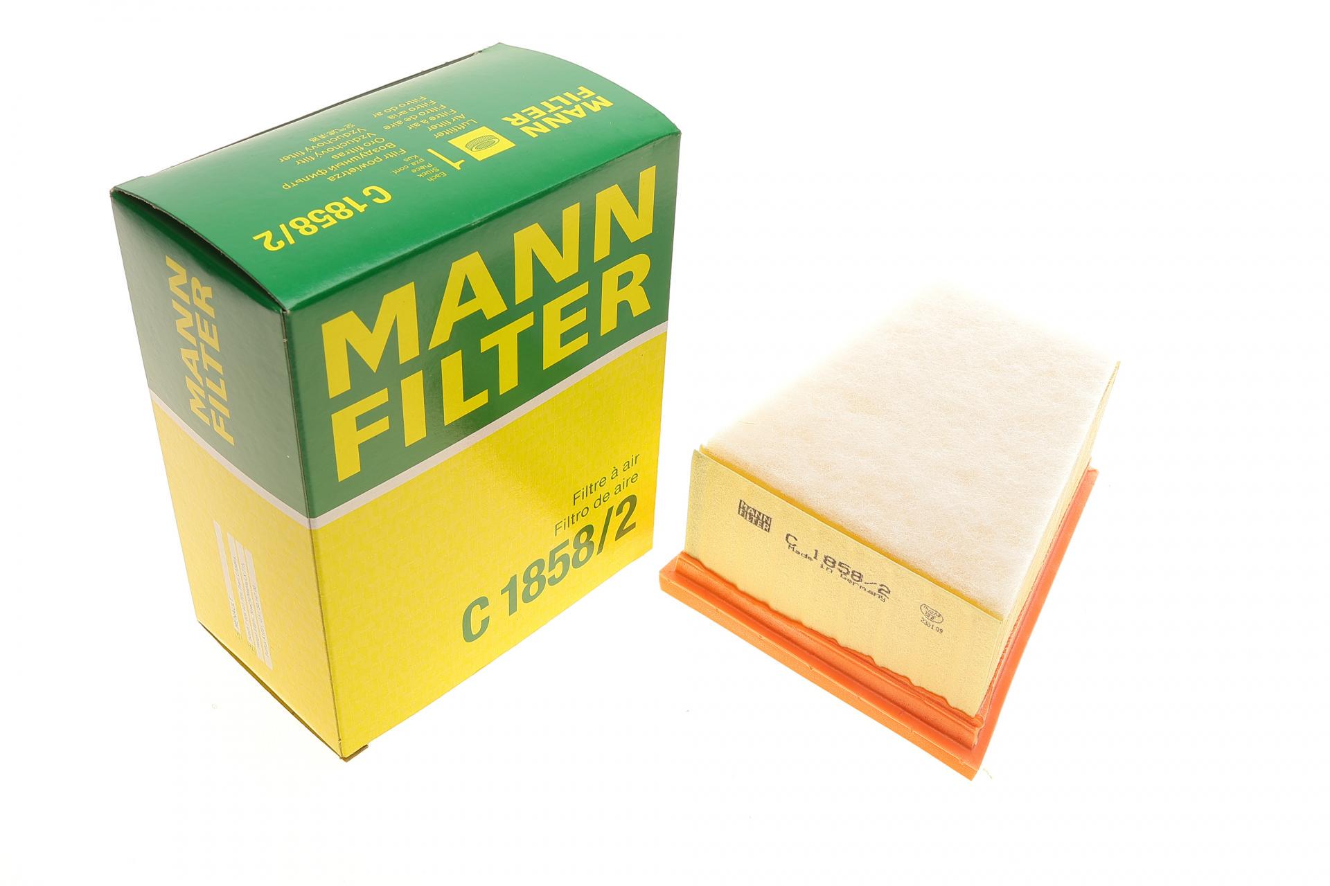 Фільтр повітряний Mann-Filter для Renault Megane 1,4-2,0 99-09/Duster 1,6-2,0 10-18/Kangoo 1,6/Trafic 2,0 01-/Nissan (C 1858/2)
