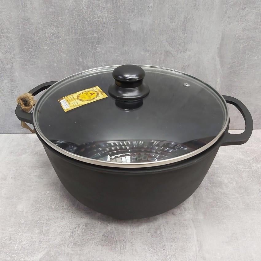 Каструля чавунна зі скляною кришкою та литими ручками 6 л (T404C3) - фото 1 Каструля чавунна зі скляною кришкою та литими ручками 6 л (T404C3) - фото 1