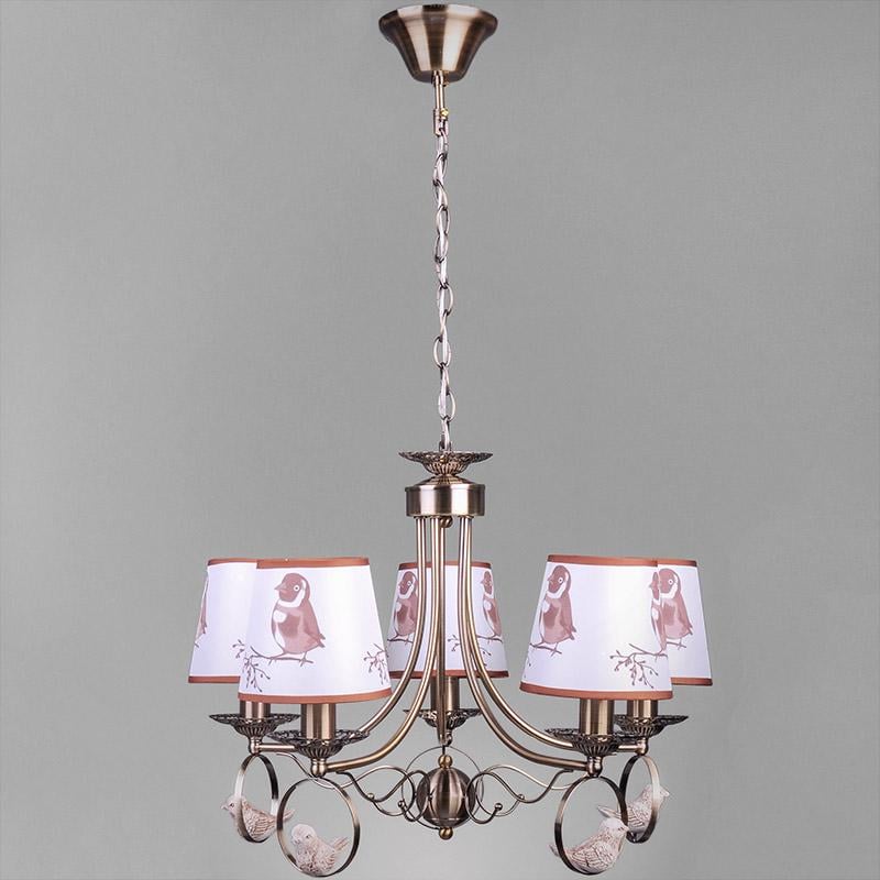 Люстра подвесная с абажурами Light House DL-17220/5 Латунь