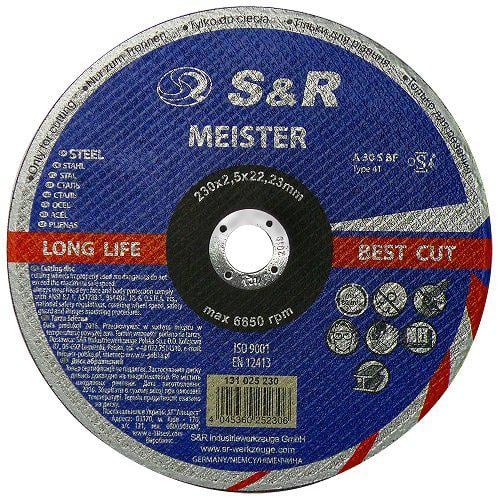 Круг отрезной S&R Meister по металлу A 30 R BF 230x2,5x22,2 мм (131025230)