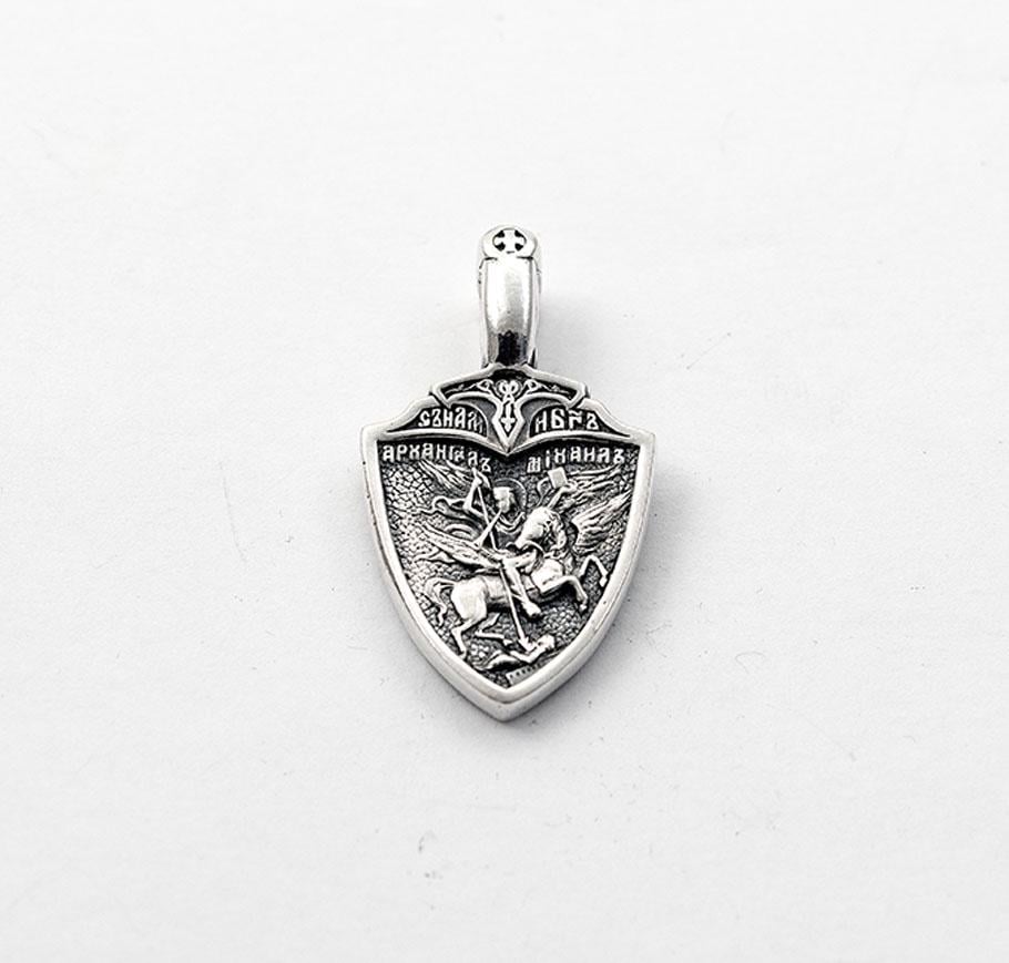 Подвеска серебряная Maxi Silver 9305 Архангел Михаил двусторонняя (89305)