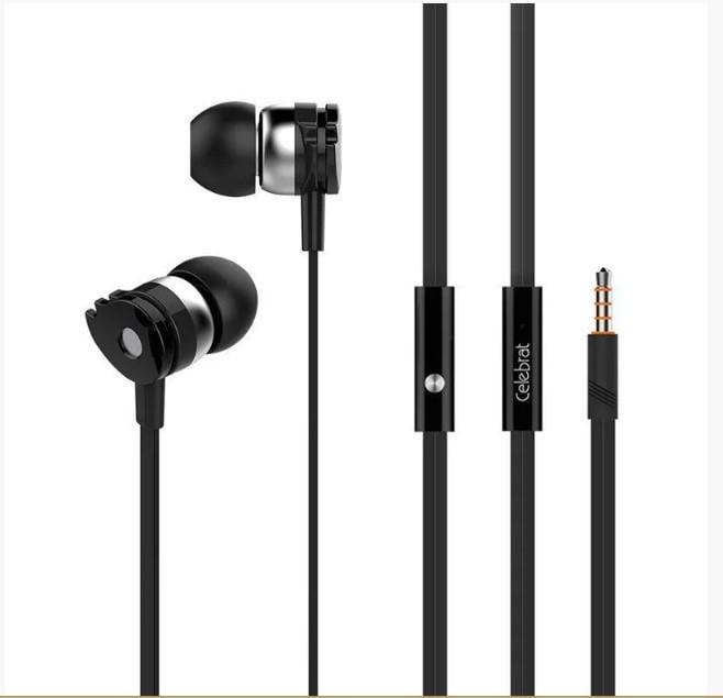 Наушники с микрофоном Celebrat D1 120 см black