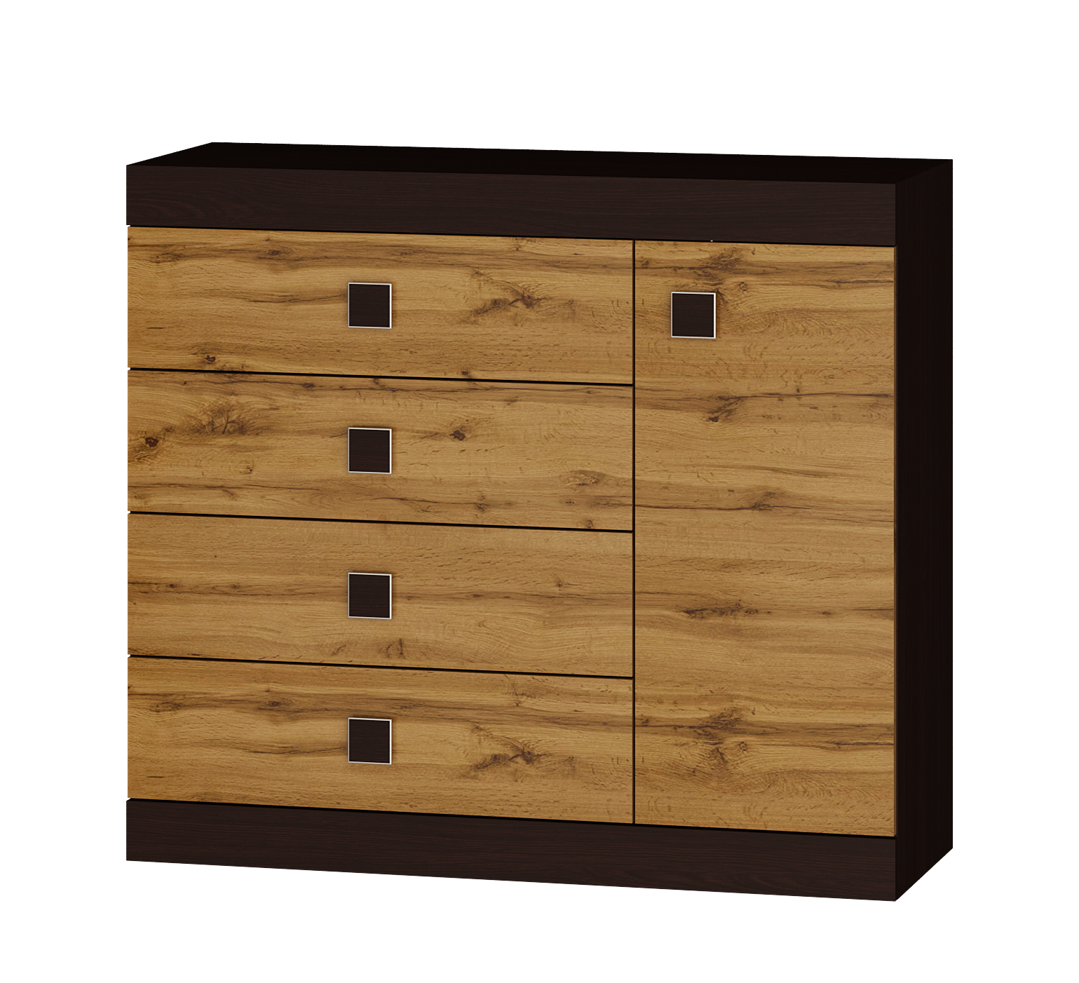 Комод Everest Соната 5 1050х376х931 мм Венге темный/Дуб крафт золотой (11237) - фото 4