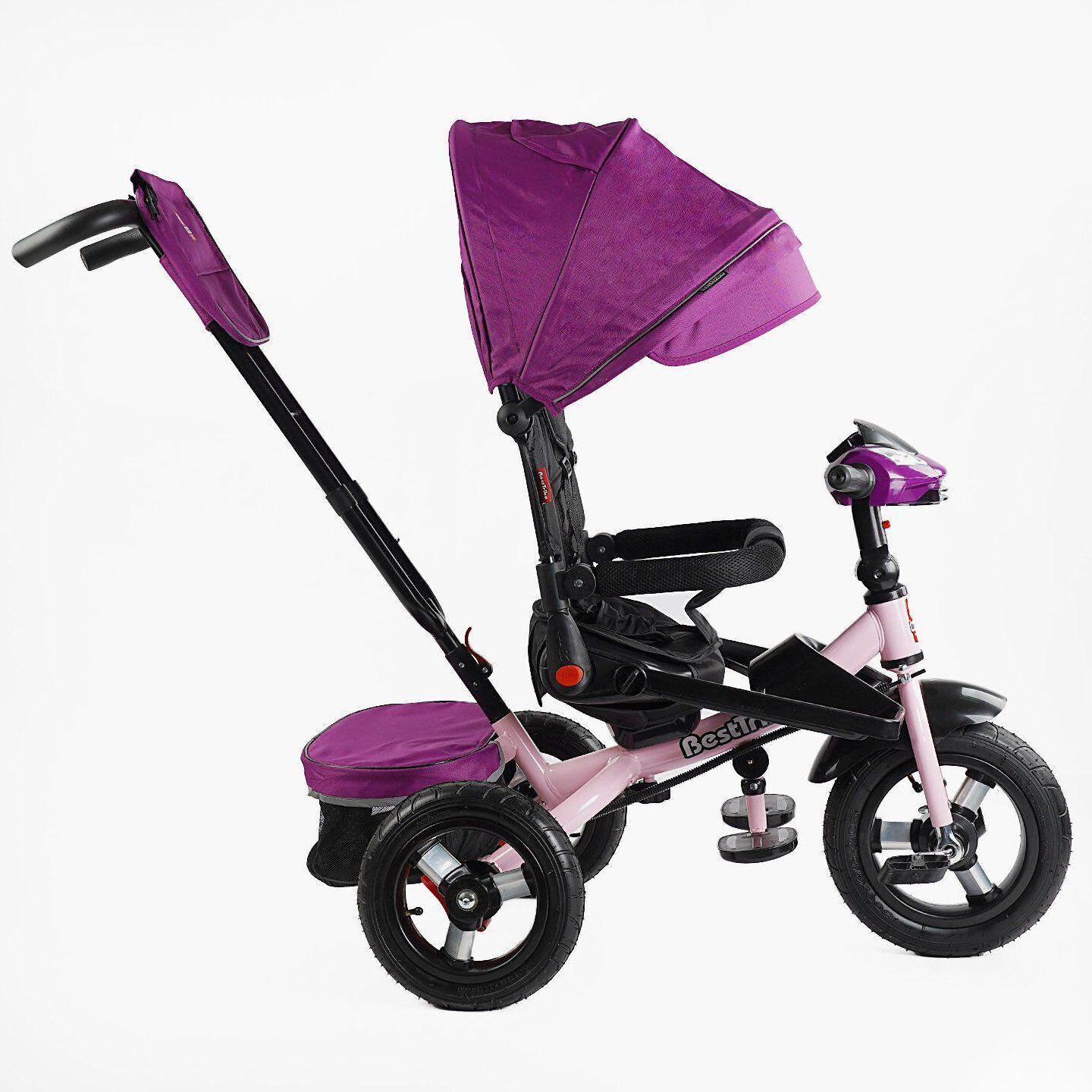 Велосипед дитячий триколісний Best Trike 6088 F надувні/фара з USB/пультом/батьківською ручкою Бузковий (736-07) - фото 5 Велосипед дитячий триколісний Best Trike 6088 F надувні/фара з USB/пультом/батьківською ручкою Бузковий (736-07) - фото 5