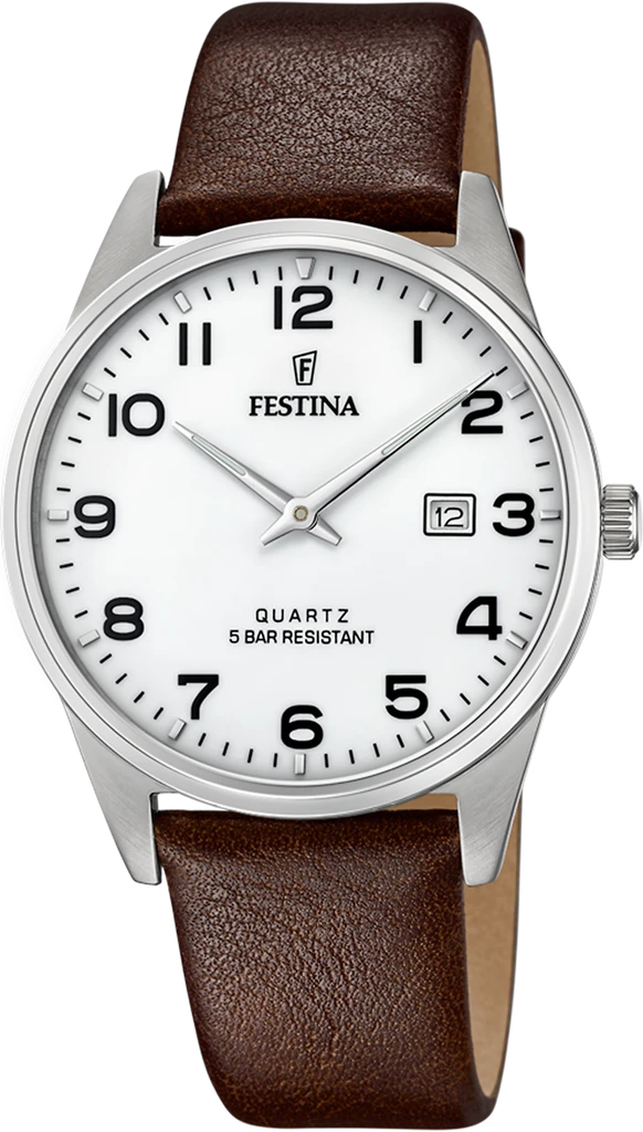 Наручные часы мужские Festina F20512/1 Classics со стальным корпусом WR 50 м и белым циферблатом Наручные часы мужские Festina F20512/1 Classics со стальным корпусом WR 50 м и белым циферблатом
