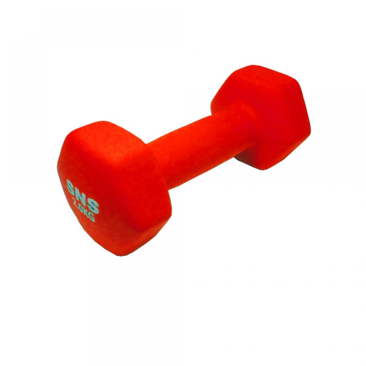 Гантелі для фітнесу SNS матові вінілові по 2 кг 2 шт. Червоний