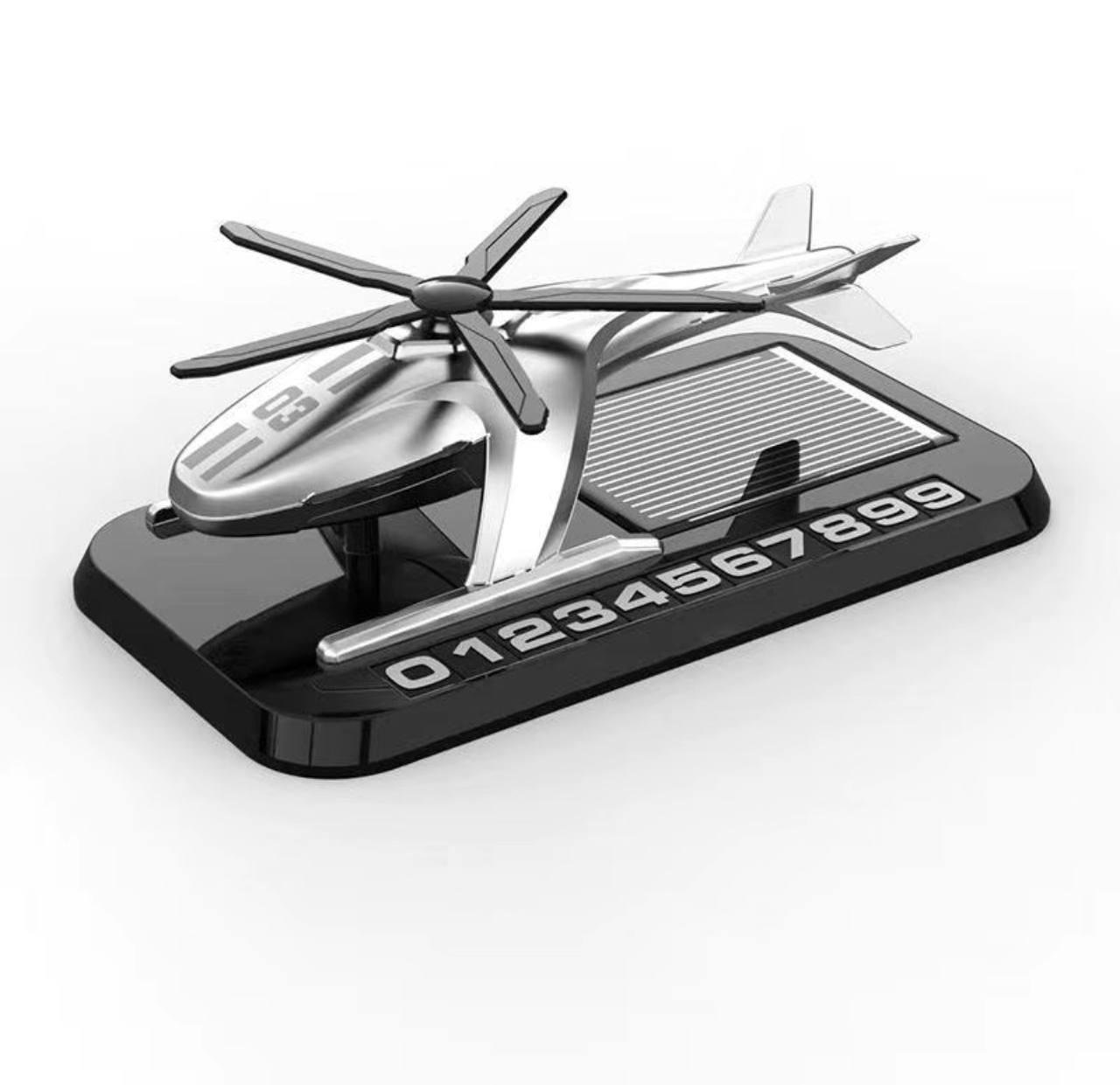 Ароматизатор для авто Вертоліт на сонячній батареї з номером телефону Silver (g31-kk1-5uu)