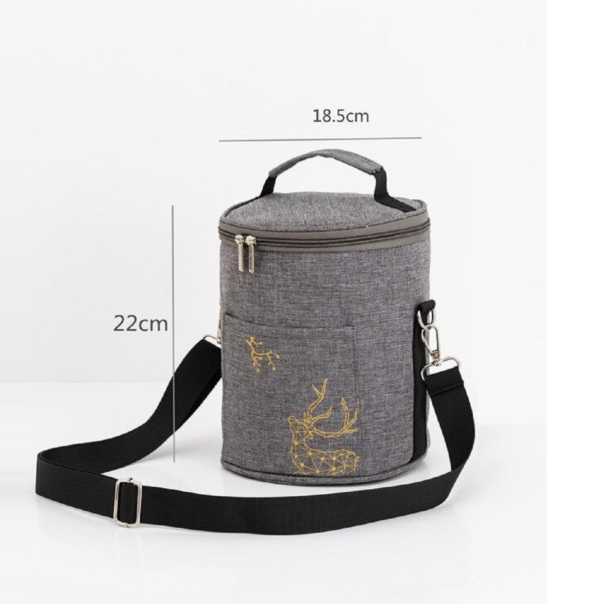 Термосумка Олень круглая с наплечным ремнем Серый - фото 3 Термосумка Олень круглая с наплечным ремнем Серый - фото 3