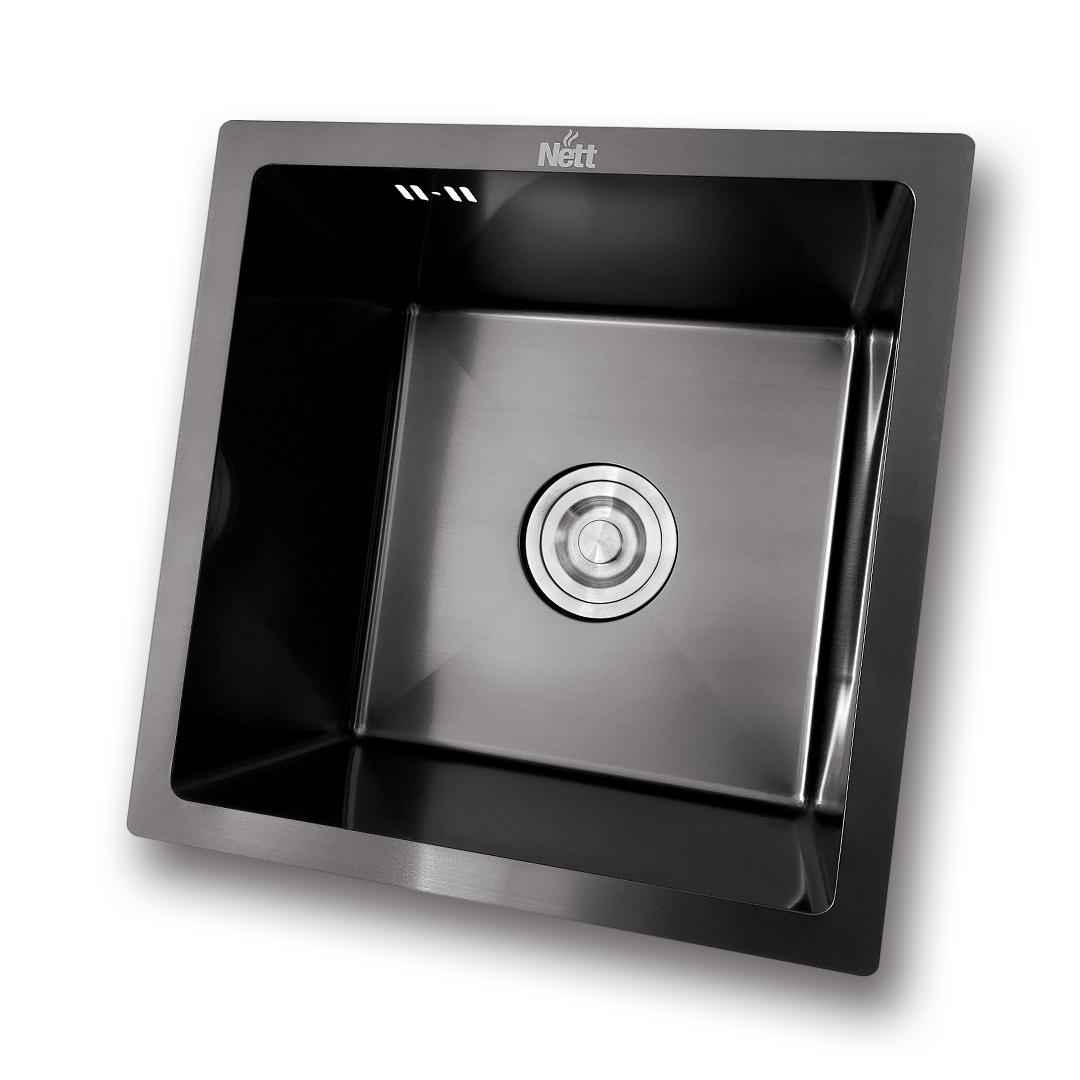 Мойка для кухни Nett из нержавейки 40 см под столешницу Черный