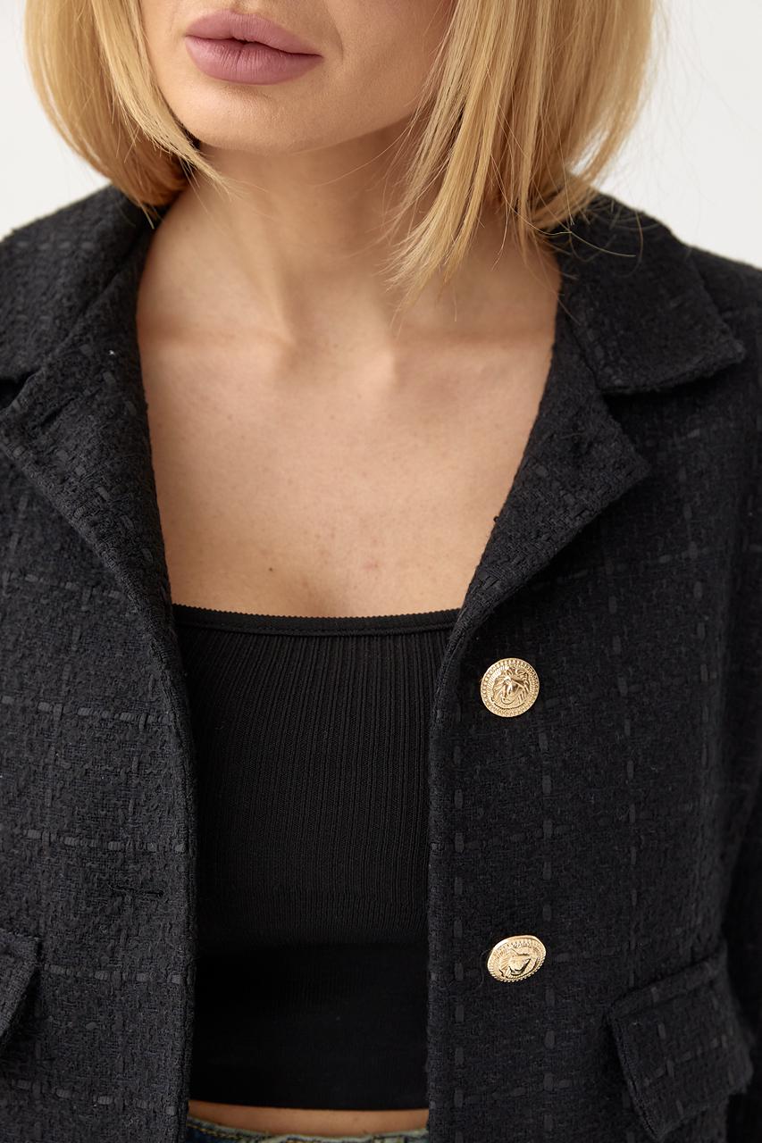 Жакет с пуговицами M Черный (10696248) - фото 4 Жакет с пуговицами M Черный (10696248) - фото 4