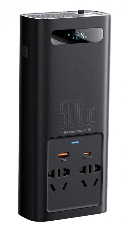 Інвертор Baseus Super Si 500 Вт DC 12V To AC 220V чистий синус - фото 3 Інвертор Baseus Super Si 500 Вт DC 12V To AC 220V чистий синус - фото 3