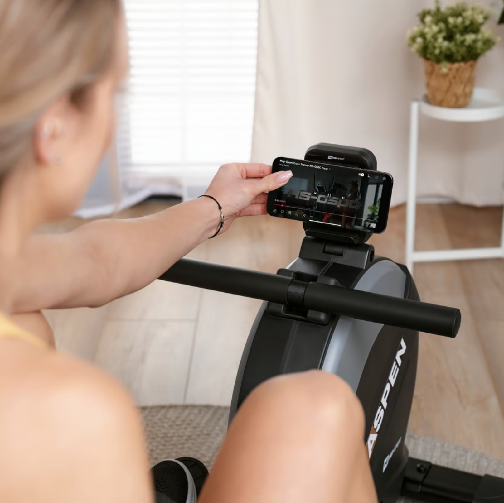 Гребний тренажер Hop-Sport HS-080R Aspen магнітний Чорно-золотистий (4904) - фото 10 Гребний тренажер Hop-Sport HS-080R Aspen магнітний Чорно-золотистий (4904) - фото 10