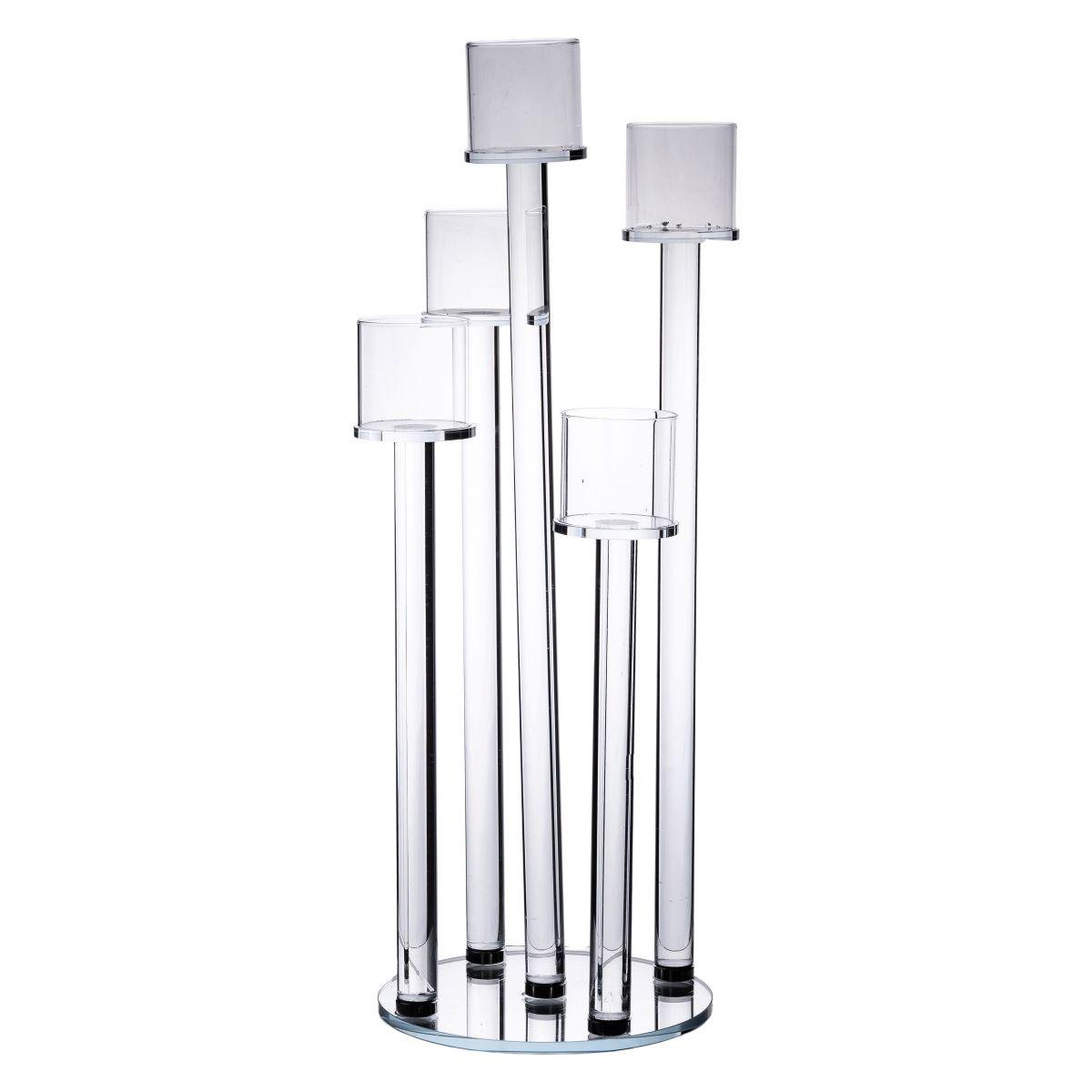 Подсвечник стеклянный Light House LG-30106 CL на ножке на 5 свечей высота 57 см Прозрачный