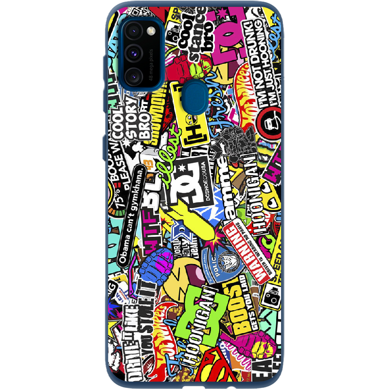 Чехол с рисунком Boxface Samsung M307 Galaxy M30s Multicolored Inscriptions Синий силикон (38209-up880-41816)