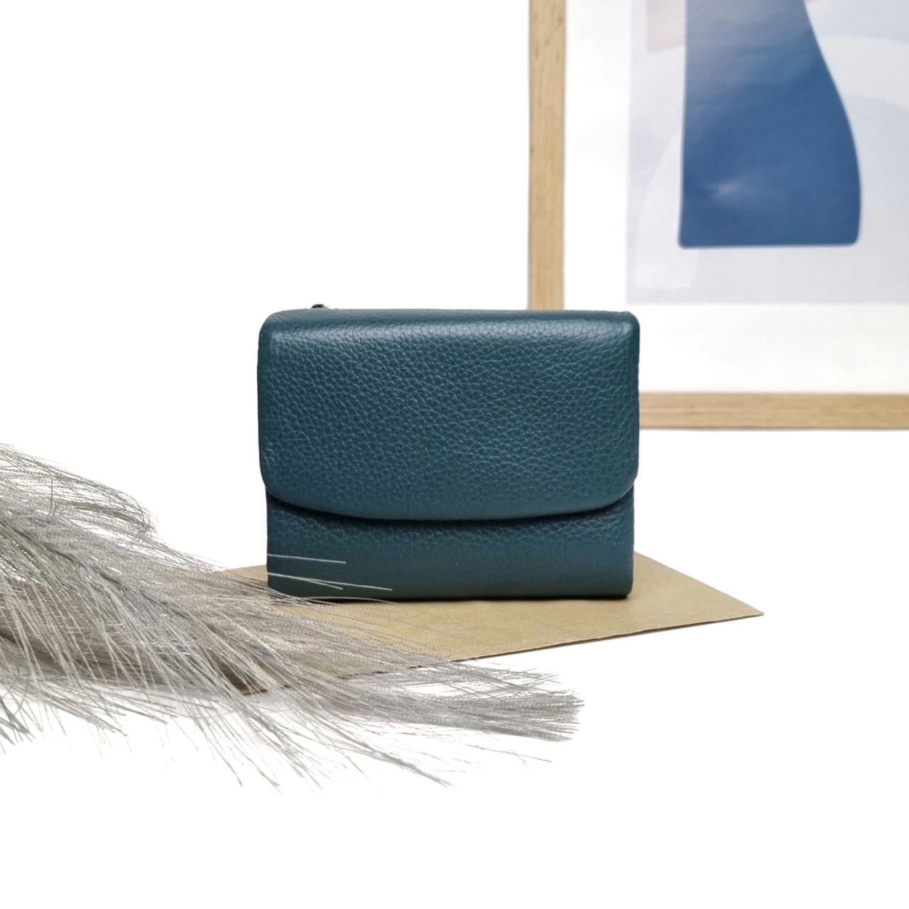 Гаманець GENUINE LEATHER стильний натуральна шкіра Синій (5055 blue)