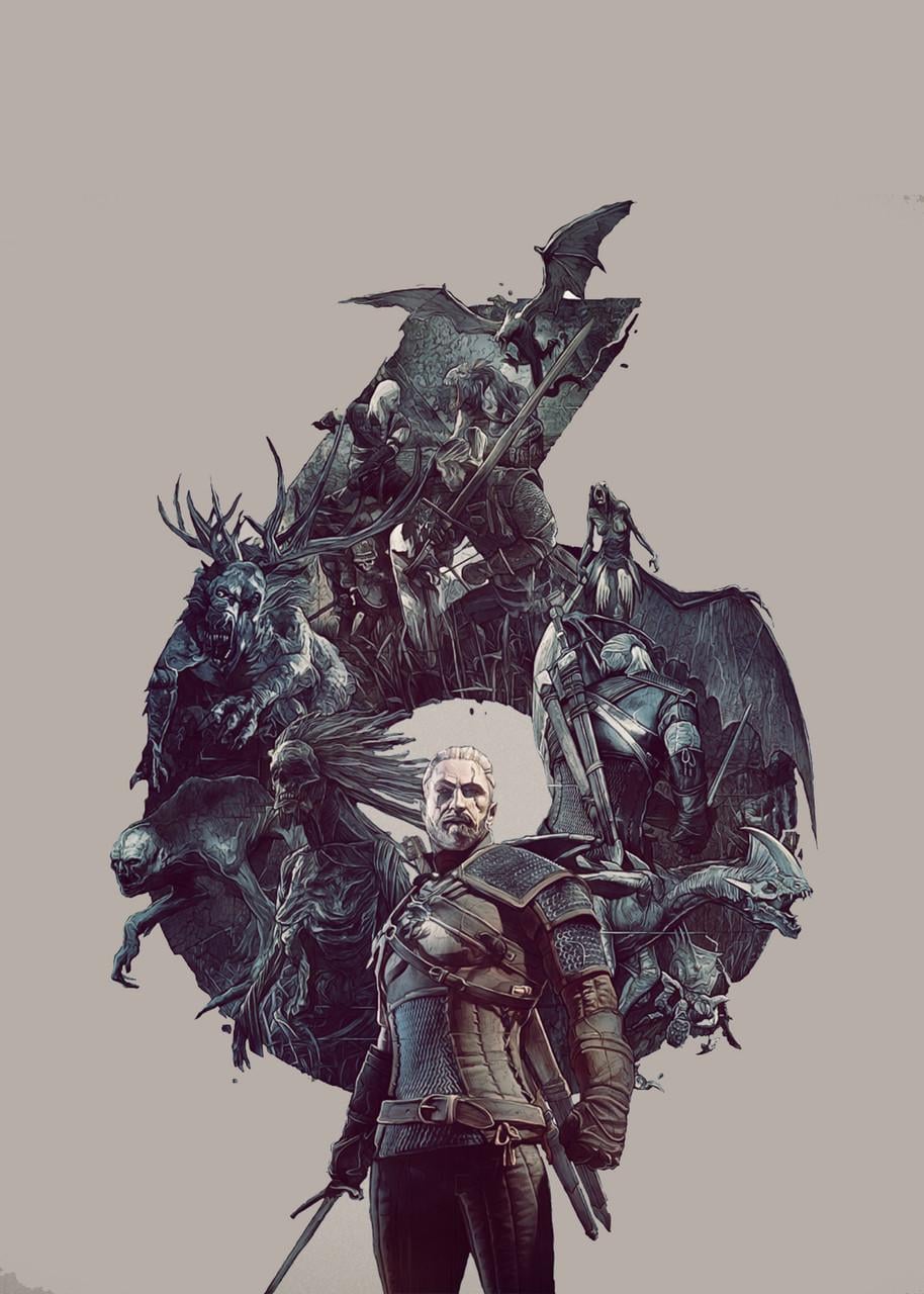 Картина GeekLand The Witcher минимализм (TW.09.112)