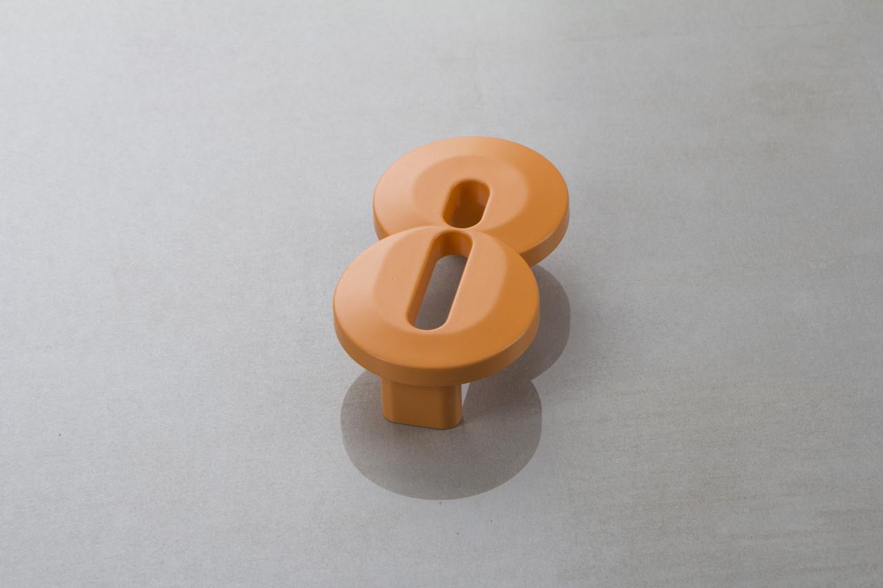 Меблева ручка Poliplast цифра вісімка РП-8 Помаранчевий глянцевий (16416)