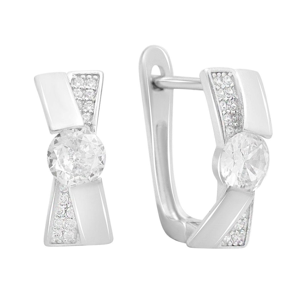 Серьги серебряные с фианитами (2144700)