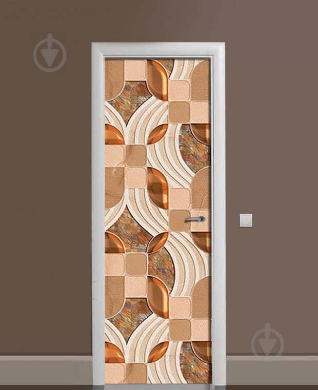 Наклейка на двері Zatarga «Янтарне зерно» 650х2000 мм вінілова 3Д наклейка декор самоклеюча