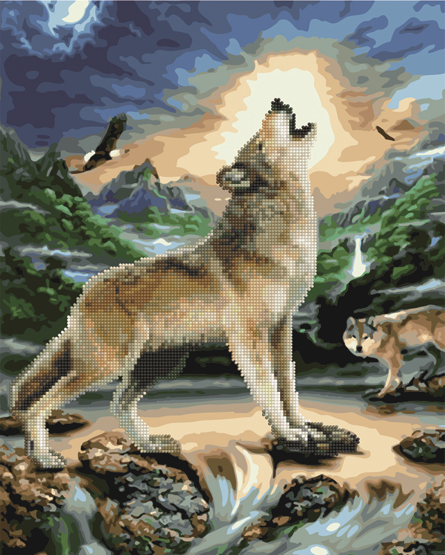 Алмазная мозаика и картина по номерам Brushme Вой волка 40х50 см (GZS1095) Алмазная мозаика и картина по номерам Brushme Вой волка 40х50 см (GZS1095)